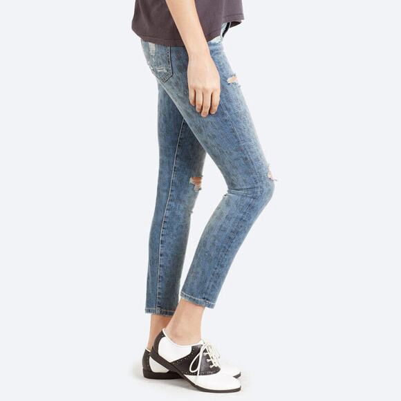 Current/Elliott The Stiletto Jeans in Denim Leopard Destroy Size 26 NWT $238 - Picture 3 of 12